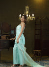 Mint hand embroidered palazzo set