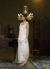 White embroidered kurta palazzo set