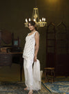 White embroidered kurta palazzo set