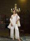 White embroidered kurta palazzo set
