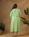 Light Green floral kaftan.