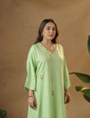 Light Green floral kaftan.