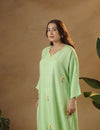 Light Green floral kaftan.