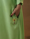 Light Green floral kaftan.