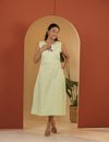Light green tulip midi dress.