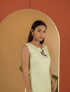 Light green tulip midi dress.