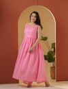 Mul mul morning Baby pink kurta pant set.