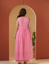 Mul mul morning Baby pink kurta pant set.