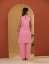 Pink Petal kurta pant set.