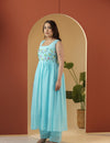 Sky blue Muse kurta pant set.