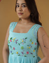 Sky blue Muse kurta pant set.