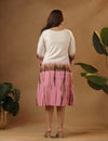 Shibori baby Pink and brown Midi dress.