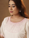 Shibori baby Pink and brown Midi dress.