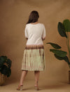 Shibori Light Green and brown Midi dress.