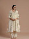 CREAM TISSUE SILK KURTA SET