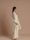 CREAM TISSUE SILK KURTA SET