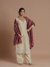 Women Silk Kurta Pant Set With Dupatta-Beige, Festive  & Wedding Wear