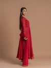 Women Anarkali Suit Set-Red, Festive & Wedding Wear