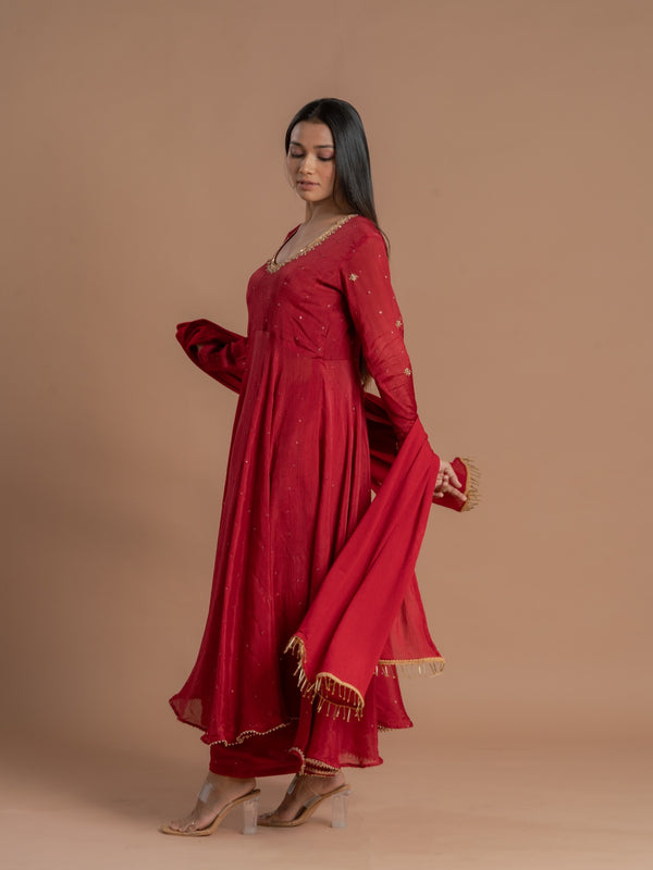 Buy Red Anarkali suit For Women Online – Meeshara