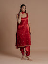 The Aaryamani Red Gaji Silk Set.