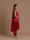 The Aaryamani Red Gaji Silk Set.