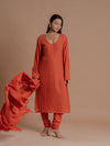 Orange Heritage Kurta Pant Set.