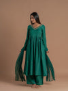 Women Anarkali Suit Set-Green, Festive & Wedding Wear