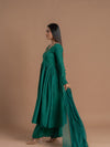 Women Anarkali Suit Set-Green, Festive & Wedding Wear