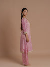 PINK TISSUE SILK KURTA SET
