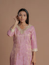PINK TISSUE SILK KURTA SET