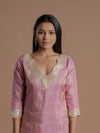 PINK TISSUE SILK KURTA SET