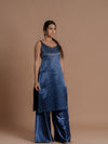 SPARKAL SAPPHIRE SEQUINS KURTA AND PALAZZO